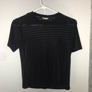 Black Top With Sheer Stripes